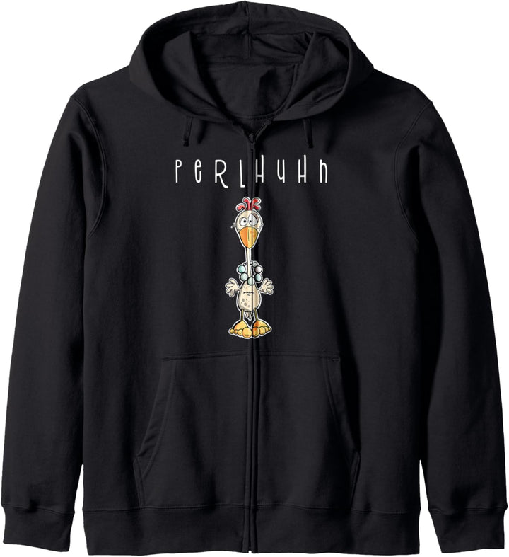 Cooles Perlhuhn mit Perlenkette I Hühner I Huhn Geschenk Kapuzenjacke