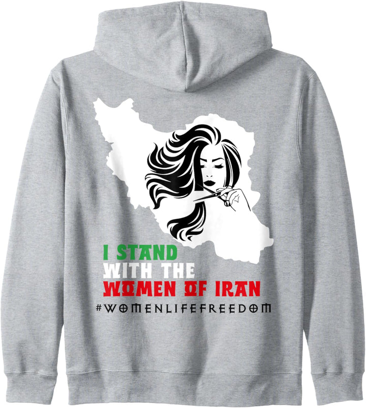 Iran Map, I stand with women of iran support iranische Frauen Kapuzenjacke