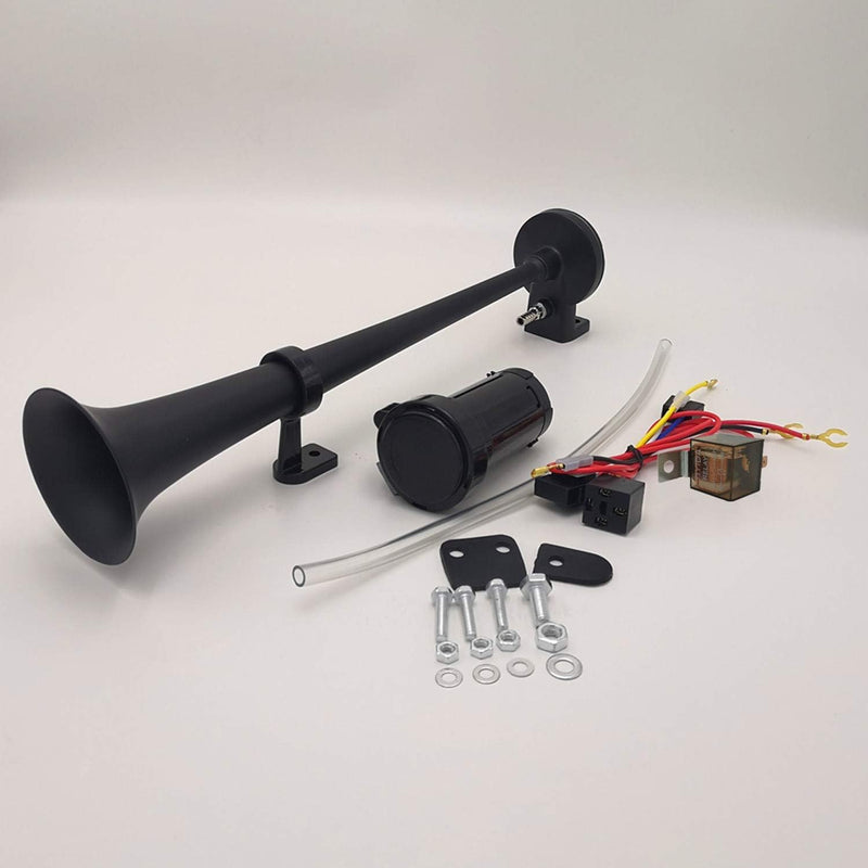 YIYIDA Autohupe car horn 150dB sprecher 450mm lautsprecher horn chrom-zink lufthupe schwarz einzeltr