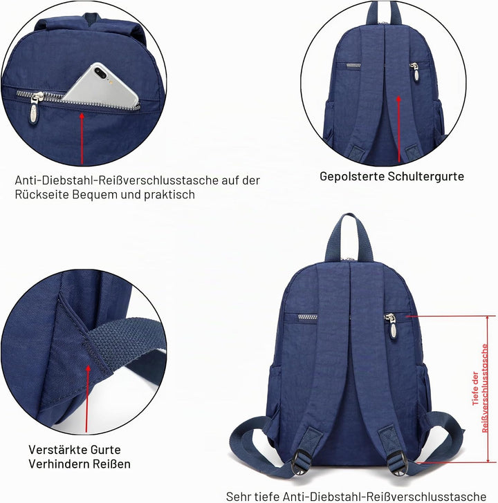 AOTIAN Frauen Rucksack Klassische Leichte Kleine Tagesrucksack Damen Nylon City Pack Jugendliche Läs