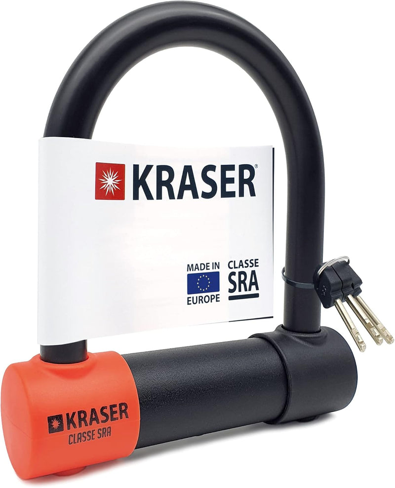 KRASER KR120S Solid U Vorhängeschloss SRA-geprüftes Motorradschloss Diebstahlschutz Motorrad Sicherh