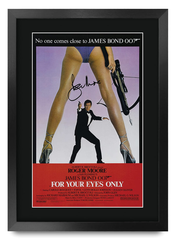 HWC Trading A3 FR James Bond - For Your Eyes Only Movie Poster Roger Moore Signed Geschenk GESTALTET