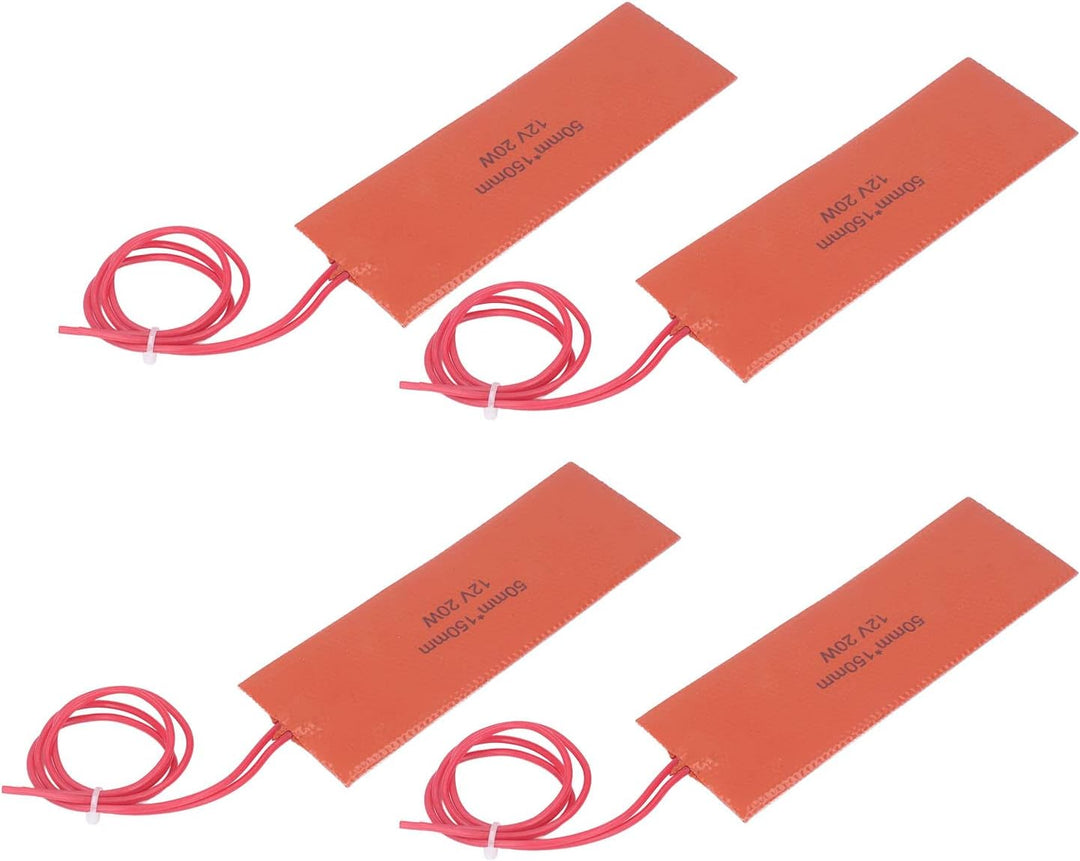 12V 20W Silikon-Heizkissen, 4 Stück Silikonkautschuk-Heizkissen Flexible Heizmatte für Industrieanla