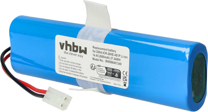 vhbw Akku kompatibel mit 360 S6 Staubsauger (2600mAh, 14,4V, Li-Ion)