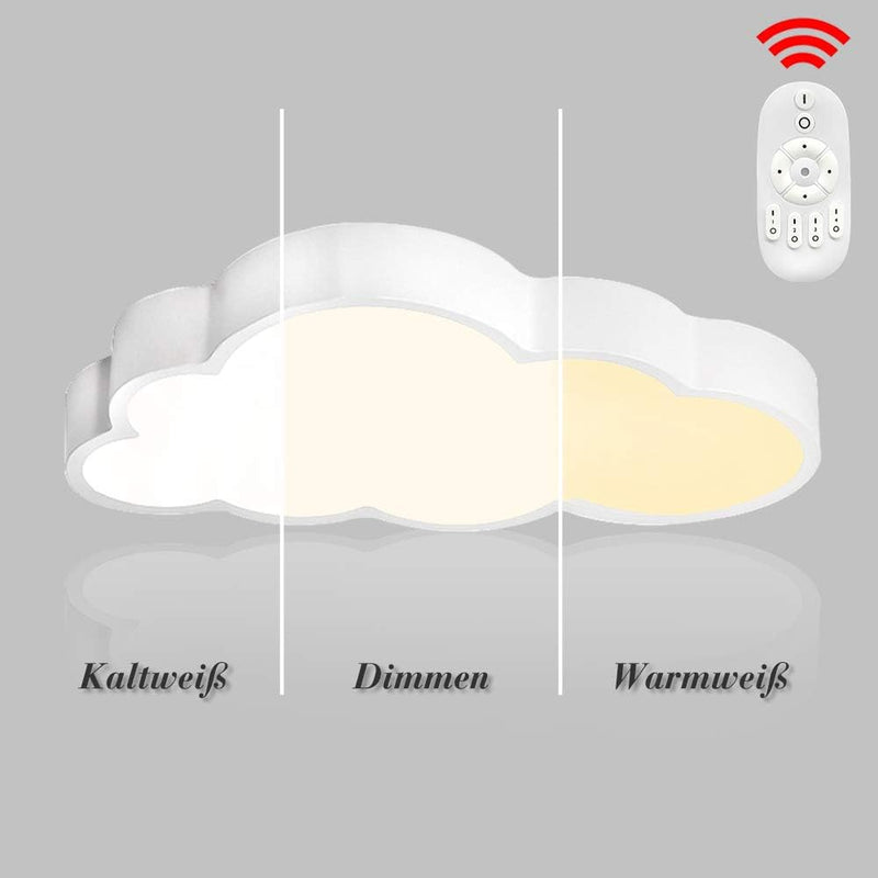 Froadp 48W Wolken Deckenleuchte LED Ultradünne Dimmbar mit Fernbedienung Jungen Und Mädchen Cartoon