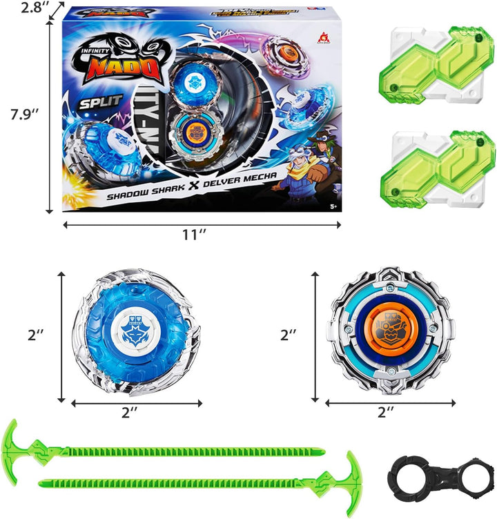 INFINITY NADO Kreisel Serie Split, Metallische Battle Tops Kreisel mit Launcher, Kinderspielzeug Jun