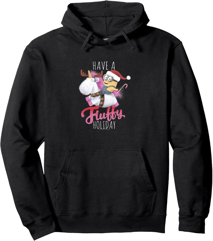 Despicable Me Minions Dave Christmas Riding Unicorn Holiday Pullover Hoodie