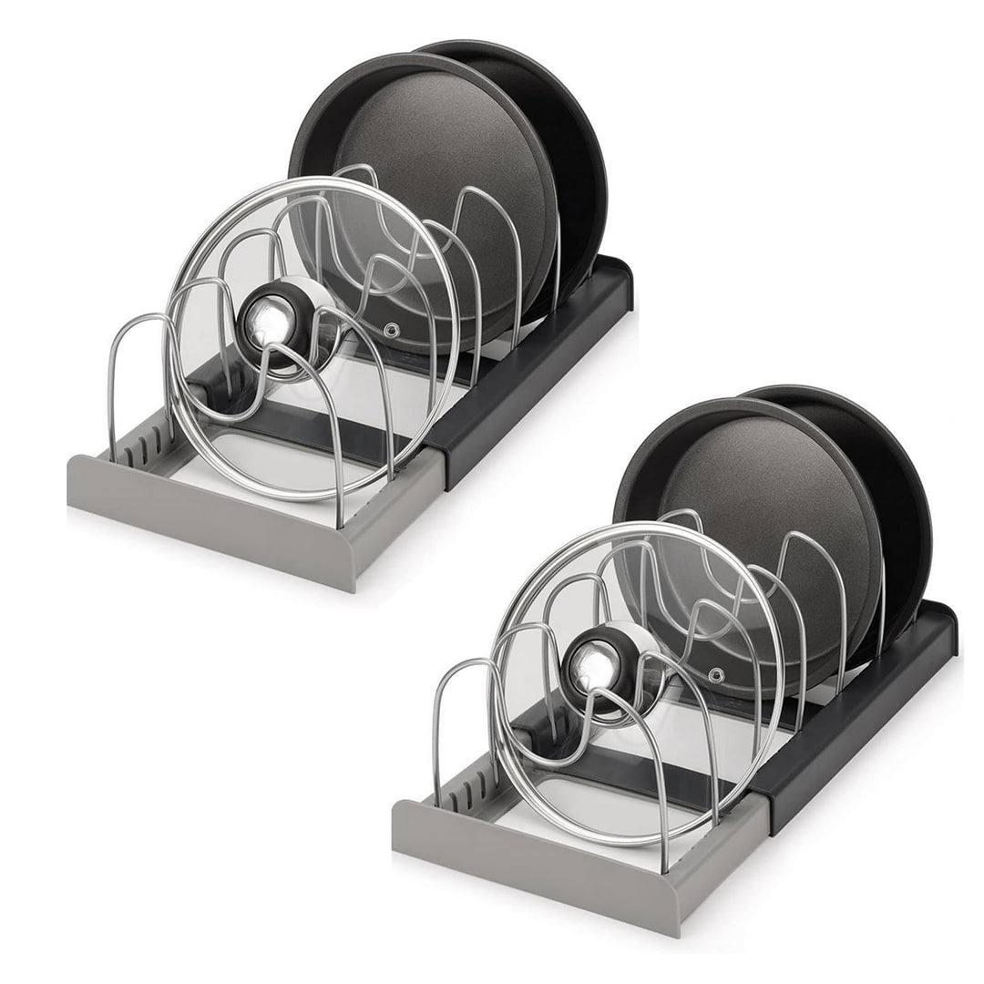 2 Stück Topfdeckelhalter Verstellbaren, Pfannenhalter für Schublade, Deckel Organizer Küche, Deckelh