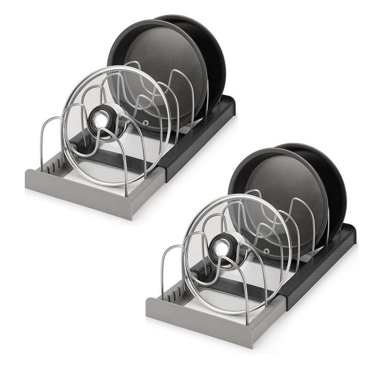 2 Stück Topfdeckelhalter Verstellbaren, Pfannenhalter für Schublade, Deckel Organizer Küche, Deckelh