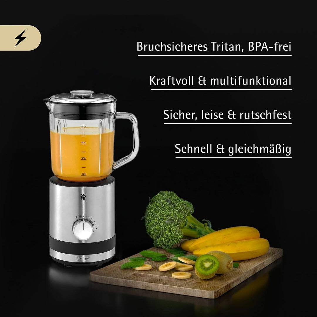 WMF Küchenminis Kompaktmixer, Mini Standmixer, 400 Watt, Standmixer klein, Glasbehälter 0,8 l, Pulss