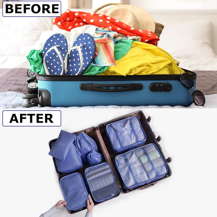 BillyBath Koffer Organizer set, Packing Cubes Kleidertaschen Schuhbeutel Reiseorganizer Packwürfel K