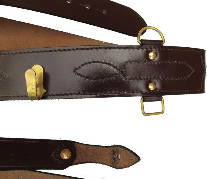 Sam Browne Gürtel + Schultergurt, braunes Leder mit Messing, Uniform-Zubehör R145 46, 46