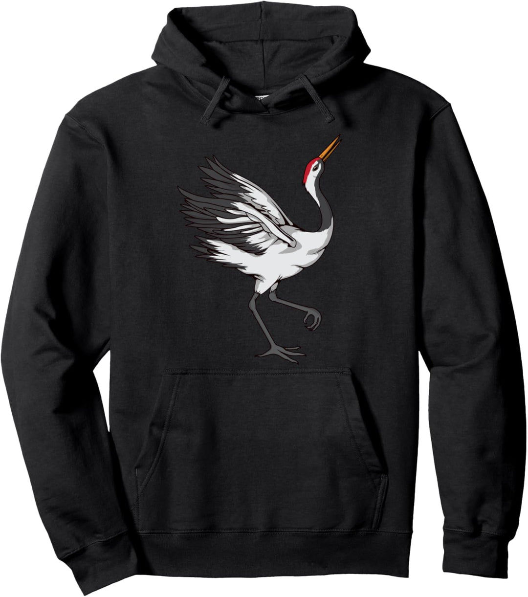 Kranich Bild Zeichnung Design Vogel Kranich Pullover Hoodie