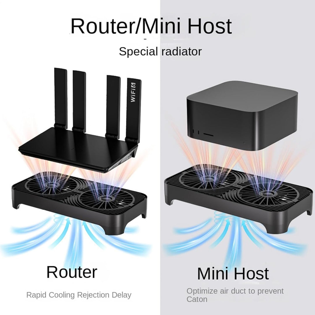 Router Cooling Fan, hock Absorbing Base, Wifi Radiator Cooler, Network Device Fan, Electronic Equipm