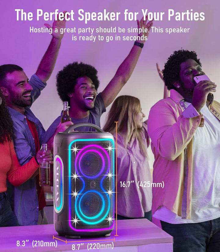 Bluetooth Lautsprecher Gross Party 200 watt, Tragbare Musikbox Bluetooth Subwoofer/LED-Lichtshow/IP6