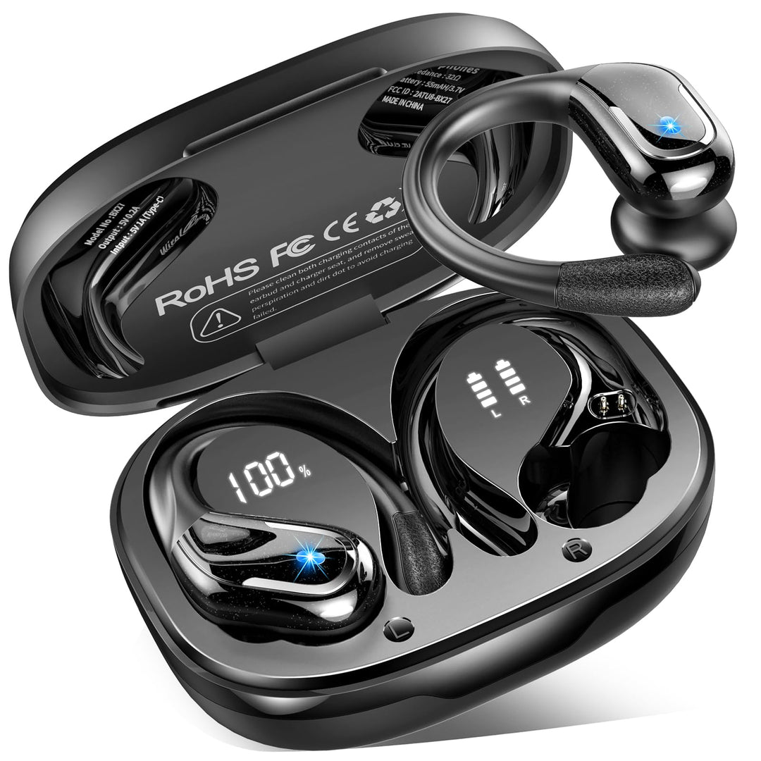 Bluetooth Kopfhörer Sport, 75Std Kopfhörer Kabellos Bluetooth 5.4, HiFi Stereo Tiefer Bass Wireless