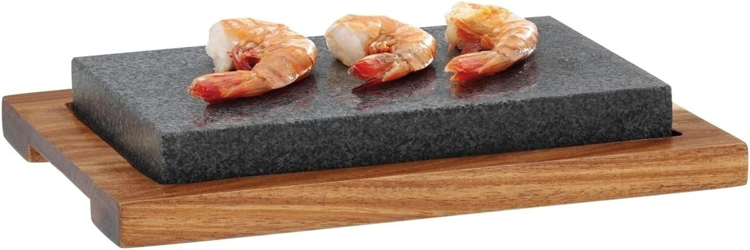 kela Heisser Stein-Set - Granit - Akazienholz - 16 x 24 cm - 12-teilig