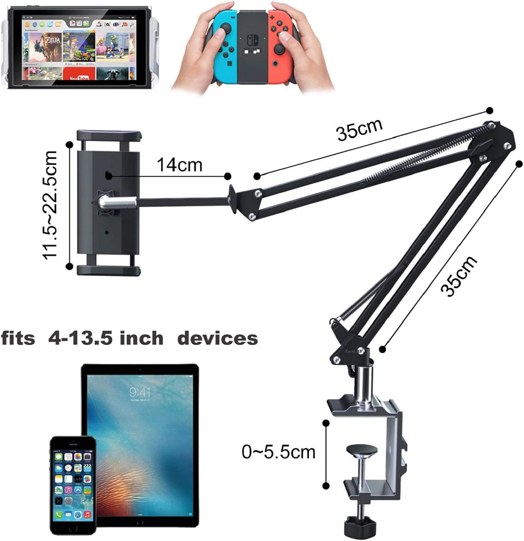 ZenCT Tablet-Halterung mit langem Schwenkarm, 3-stufig, verstellbarer Aluminium-Verriegelungsarm, Ta