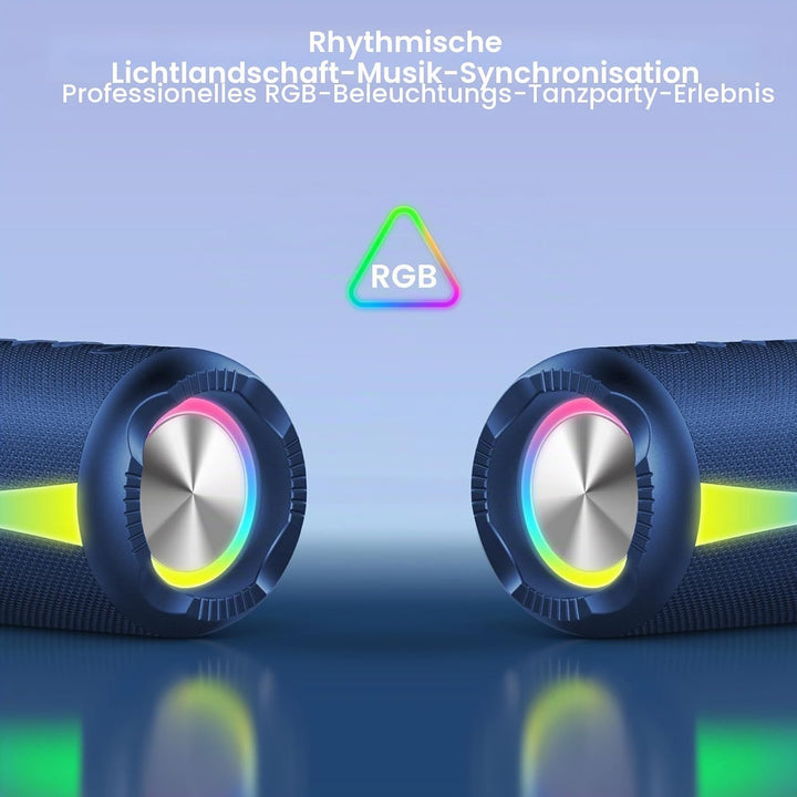Bluetooth Lautsprecher, Musikbox Bluetooth 5.4 mit RGB Lichter, Tragbarer Lautsprecher Freisprechfun