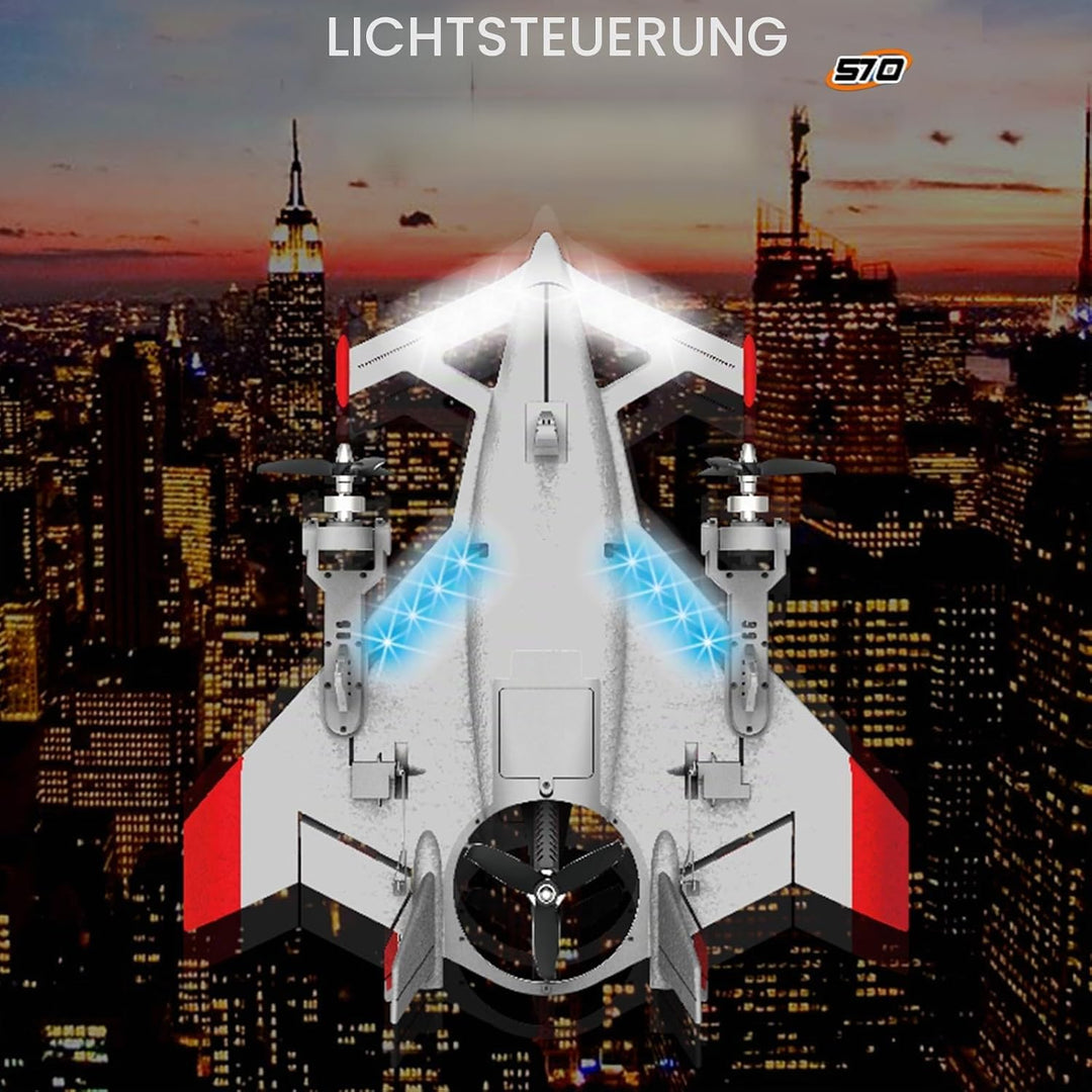 FLYCOLOR QIDI 570 RC Flugzeug 2,4 GHz 6CH RC Segelflugzeug Festflügelflugzeug 3 Flugmodelle Bürstenl