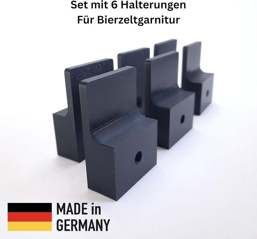 Wandhalterung Bierzeltgarnitur Set 6 Stück – Halter für Bierbank & Tisch – Festzeltgarnitur Wandhalt