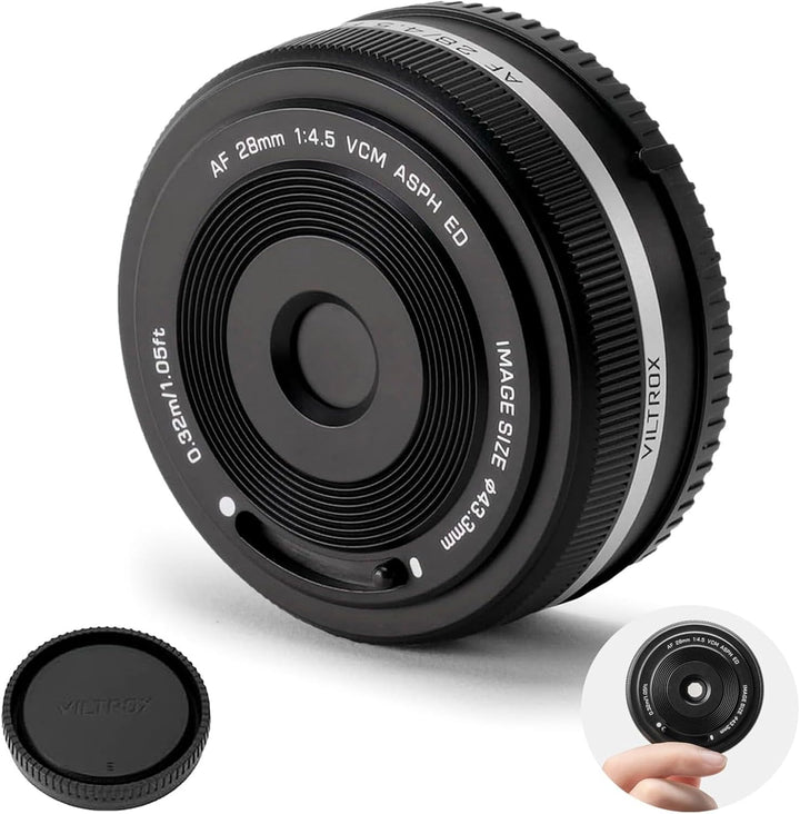 VILTROX 28mm F4.5 FE Pancake Vollformat Autofokus Weitwinkel Festbrennweite für Sony E-Mount Kameras