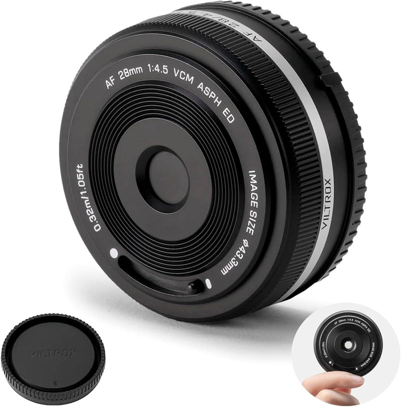 VILTROX 28mm F4.5 FE Pancake Vollformat Autofokus Weitwinkel Festbrennweite für Sony E-Mount Kameras