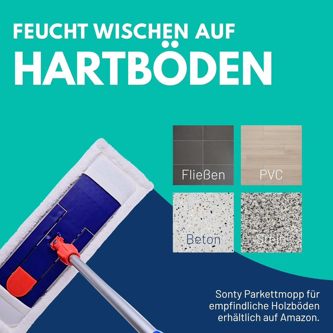 Sonty 1 Stück Wischmopp Set 40cm, Klapphalter Magnet, Mopstange Alu, Microfaser Mopp (1), 1