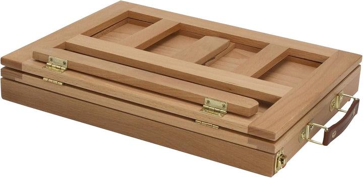 Paintersisters Tischstaffelei Lisa - Sitzstaffelei mit Schublade, Kofferstaffelei Massiv Holz, Ateli