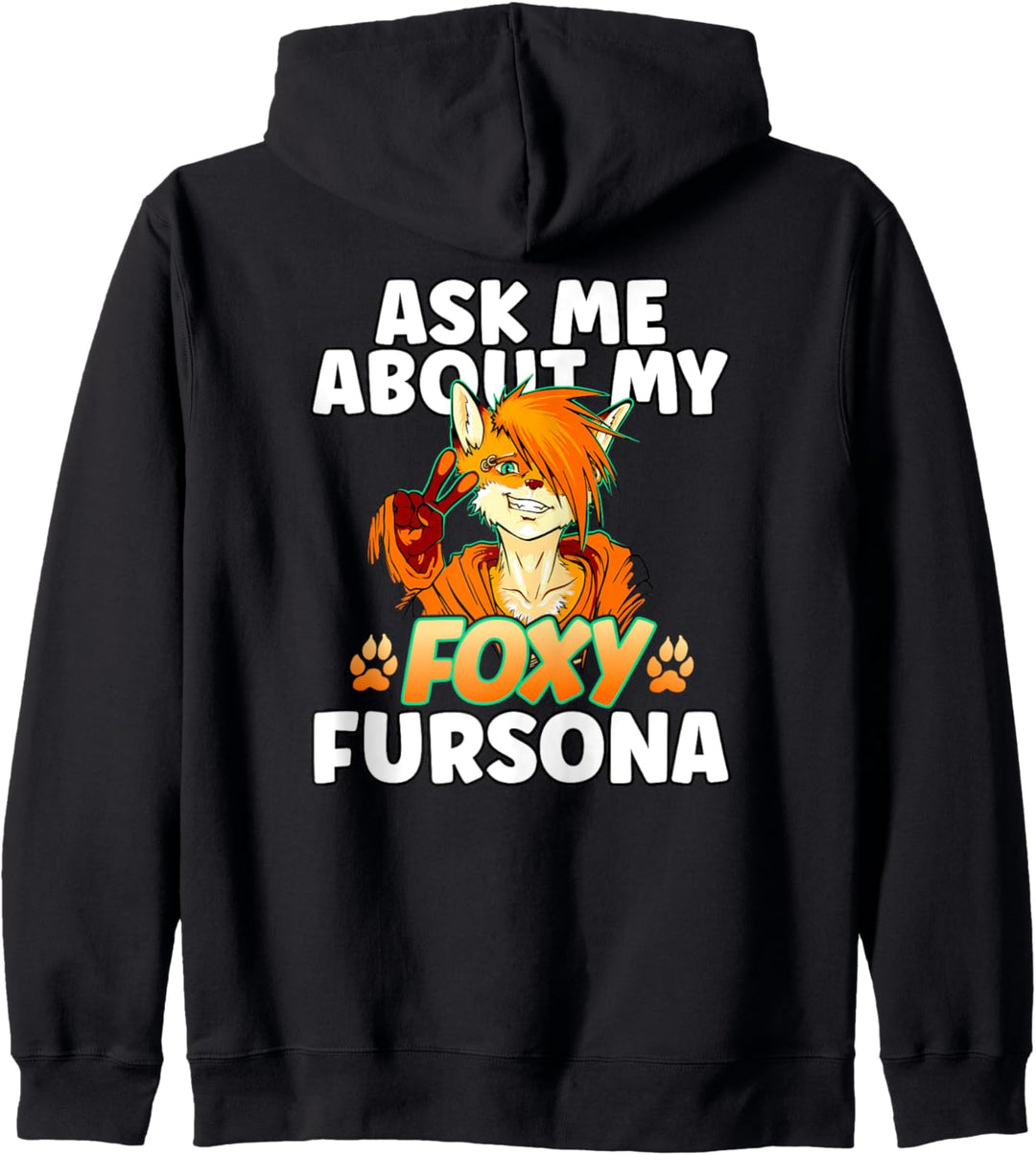 Frecher Fuchs-Furry Ask me about my fersona lustiges furry Kapuzenjacke