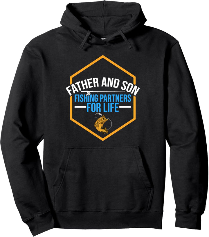 Father and Son Fishing Partner For Life Ice Fishing Rod Pullover Hoodie