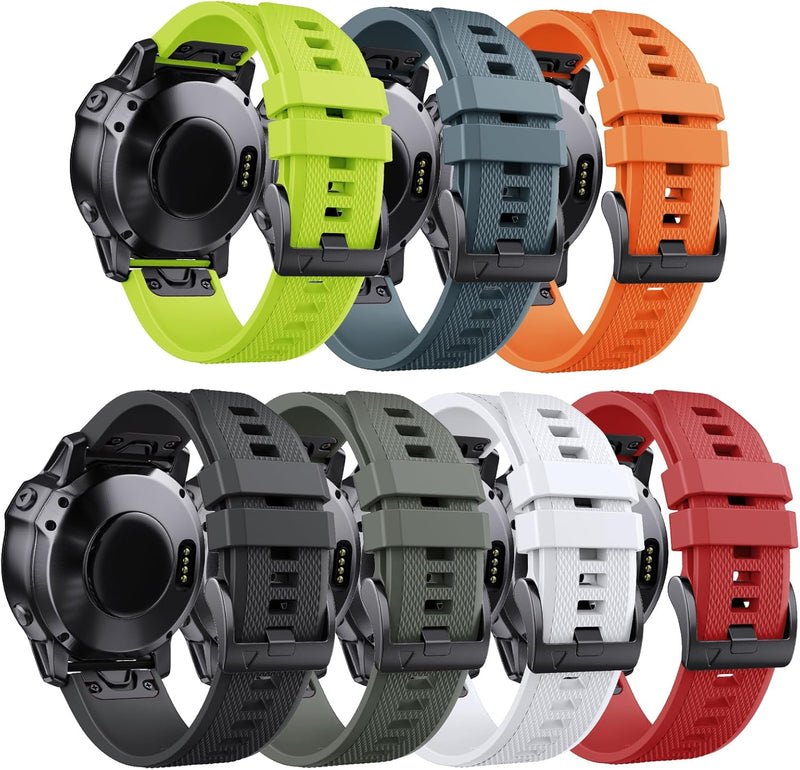 NotoCity 26mm Armband Kompatibel mit Fenix 7X Silikon Armband of 7 Pack Quick Fit für Fenix 5X /