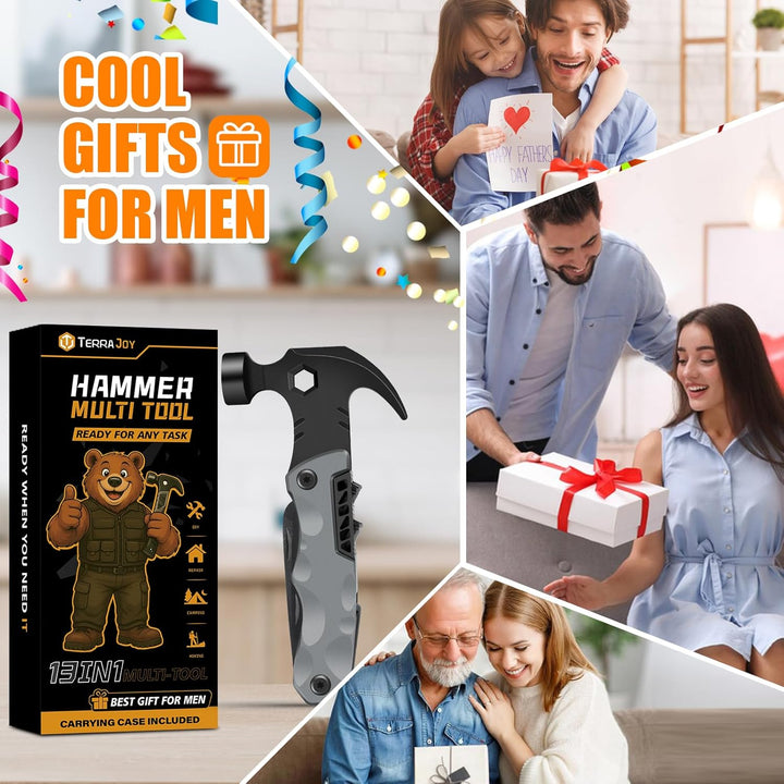 Camping Multitool – Geschenke für Männer &, Vater, Ehemann – 13-in-1 Multitool, Hammer, Flaschenöffn
