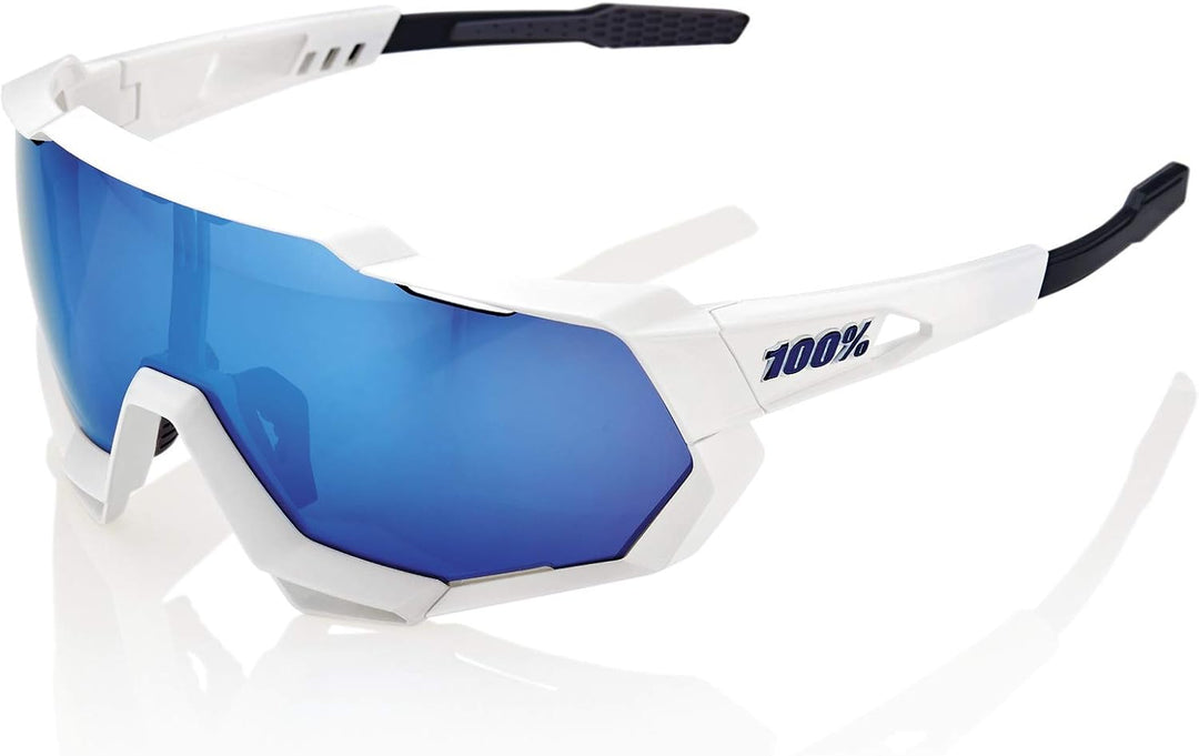 100% Art: uni Status Helment headset Einheitsgrösse Mattweiss – Hiper Blue Multilayer Mirror Lens, E