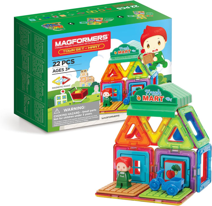 MAGFORMERS Town Minimarket Set. Magnetic Building Blocks Make Different Shops with Play Character. S