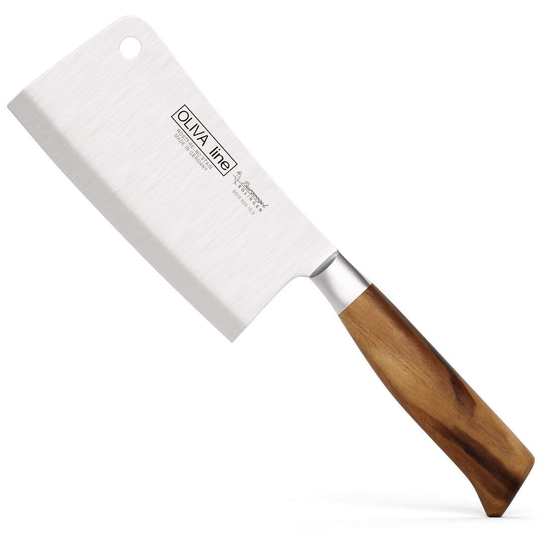 Burgvogel Solingen Küchenbeil 15 cm geschmiedet Olivenholz, Oliva Line, rostfrei, deutsches Hackmess