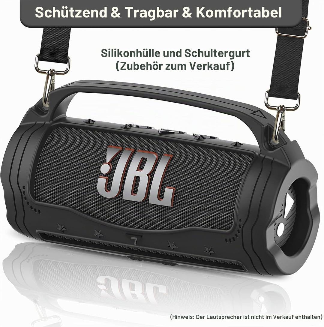 Silikon Schutzhülle für JBL Flip 7 Lautsprecher – Stossfeste Tragetasche mit Abnehmbarem Schultergur