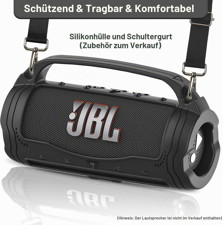 Silikon Schutzhülle für JBL Flip 7 Lautsprecher – Stossfeste Tragetasche mit Abnehmbarem Schultergur