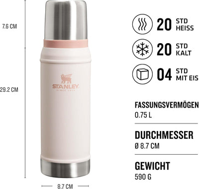 Stanley Classic Legendary Thermoskanne - Thermos Hält 15-48 Stunden Heiss oder Kalt - Edelstahl Ther