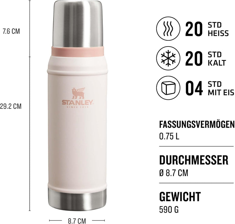 Stanley Classic Legendary Thermoskanne - Thermos Hält 15-48 Stunden Heiss oder Kalt - Edelstahl Ther