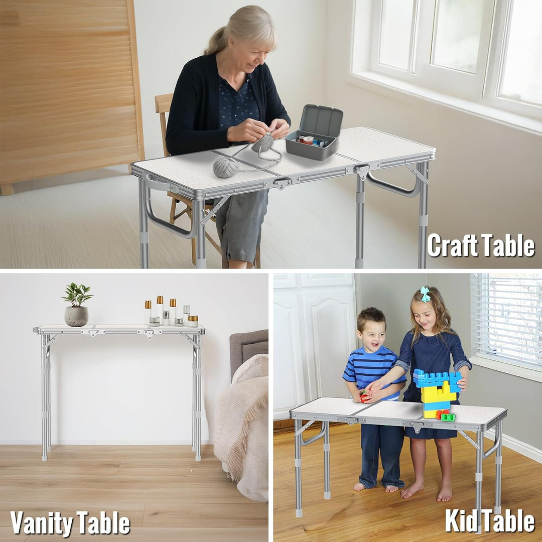 Campingtisch klappbar, 87x40cm & 3 einstellbare Höhen(26/48/70cm), Klapptisch Camping Tisch, Tragbar