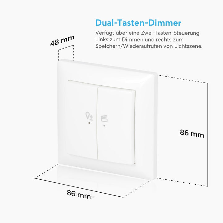 Busch-Jaeger 62851 UJ-914-WL LED-Dimmer flex Wireless Komplettset Tastdimmer-Einsatz Tastbedienfeld