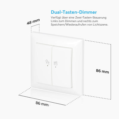Busch-Jaeger 62851 UJ-914-WL LED-Dimmer flex Wireless Komplettset Tastdimmer-Einsatz Tastbedienfeld