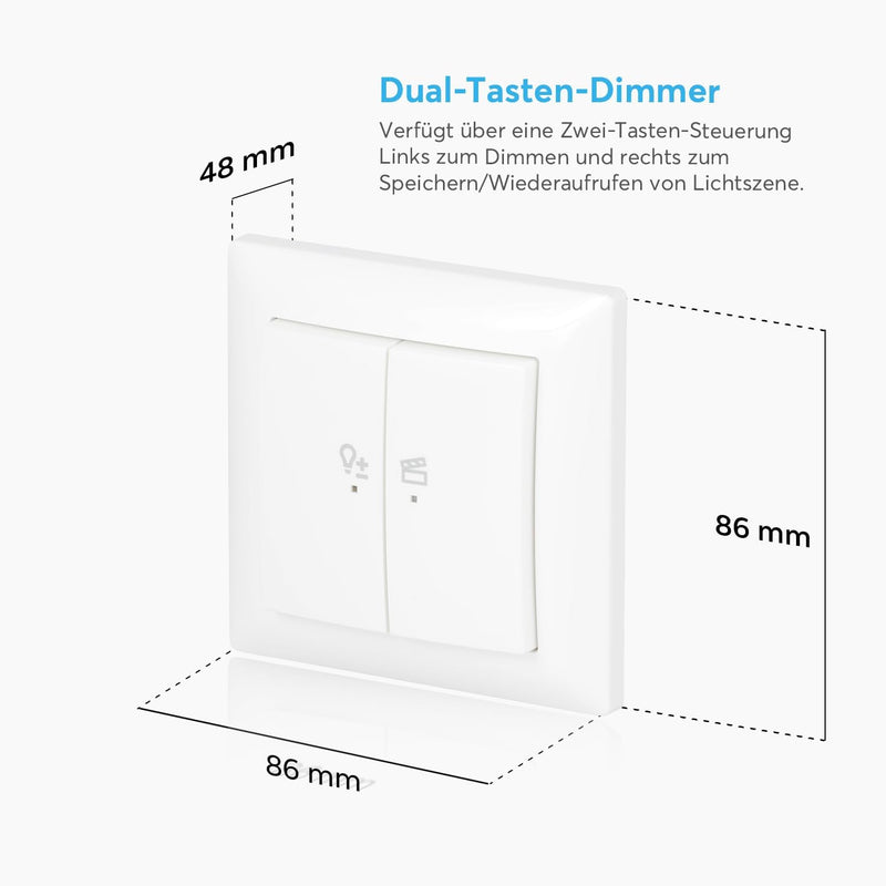 Busch-Jaeger 62851 UJ-914-WL LED-Dimmer flex Wireless Komplettset Tastdimmer-Einsatz Tastbedienfeld