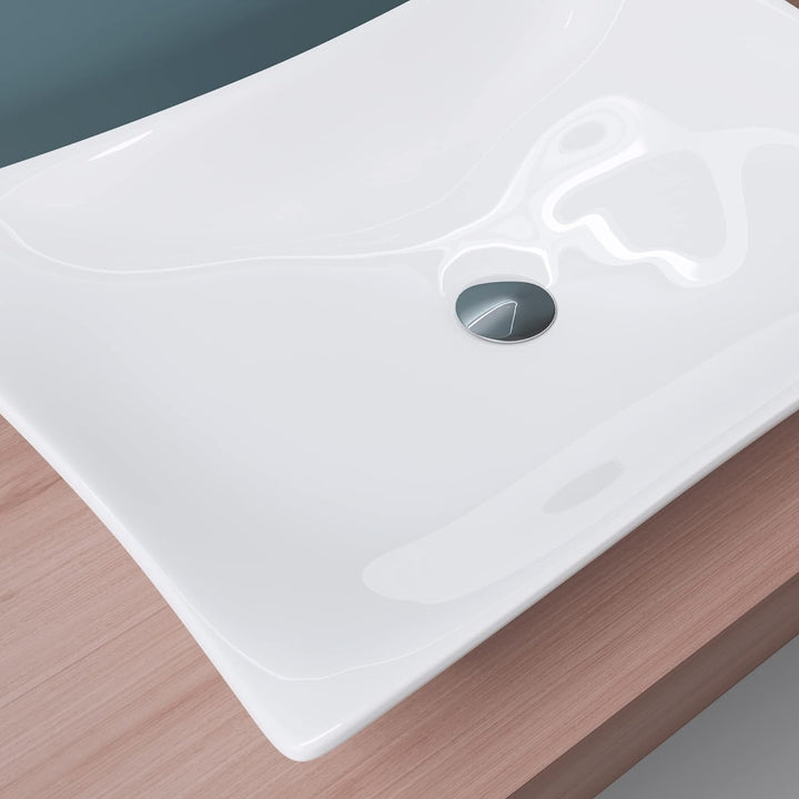 Mai & Mai: Aufsatzwaschbecken Brüssel910 aus Keramik, eckig, mit Nano-Beschichtung Weiss | Modell Br