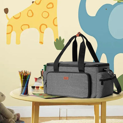 Luxja Nähen Organizer Tasche für Nähzubehör und Nähmaschine Zubehör, NUR Tasche, OHNE ZUBEHÖR Grau,