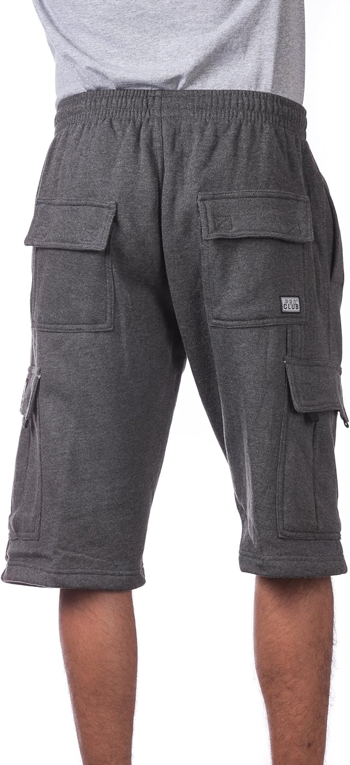 Pro Club Herren-Cargo-Short, Fleece L Anthrazit, L Anthrazit