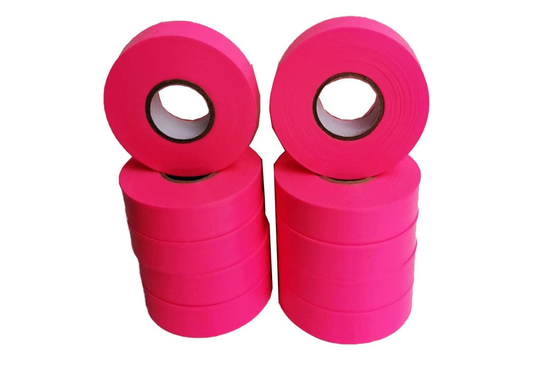 10 Stück Markierungsbänder 100m x 25,4mm x 0,13mm kältebeständig bis -40°C klebfreies Vermessungsban