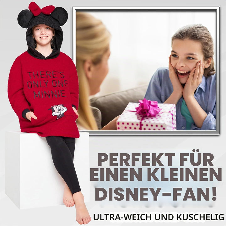 Disney Hoodie Decke Mädchen, Kuscheldecke mit Ärmeln, Fleece Kapuzenpullover, Hoodie Mädchen Geschen