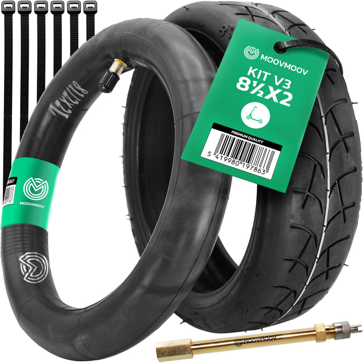 MOOVMOOV V3 Kit - e scooter Luftreifen Set 8 1/2 x2 für einfache Montage - e-scooter ersatzteile 8,5